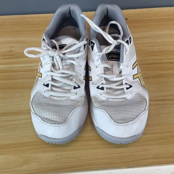 ASICS Men's Size 7 Shoes GEL-Rocket 10 Volleyball White/bronze 1071A054 - Picture 4 of 9